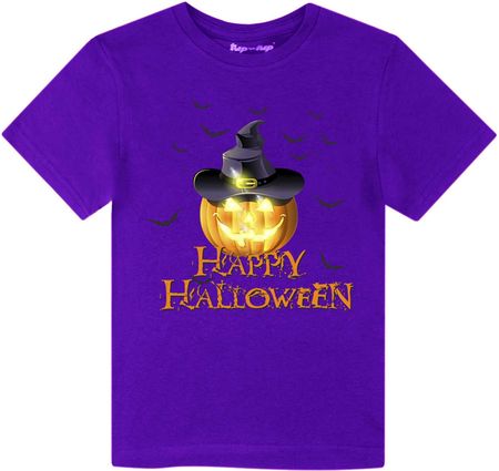 Koszulka dziecięca Halloween bawełniana fioletowa