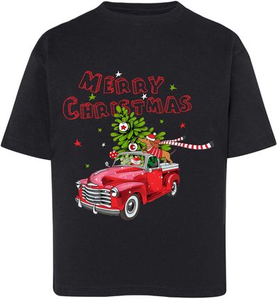 Koszulka dziecięca ze świątecznym nadrukiem czarna