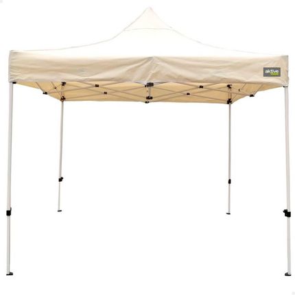 Aktive Gazebo Składany Regulowana Wysokość Stal Poliester 420D Oxford Krem 300x320x300cm S8902398