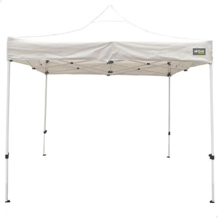 Aktive Gazebo Składany Regulowana Wysokość Stal Poliester 420D Oxford Biały 300x320x300cm S8902399