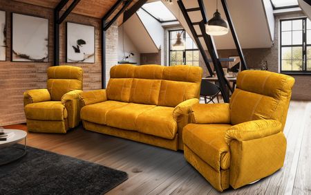 Komplet do salonu Sofa MONACO 2 x Fotele z funkcją Relax