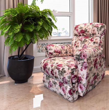 Fotel do salonu MONACO relax print w kwiaty