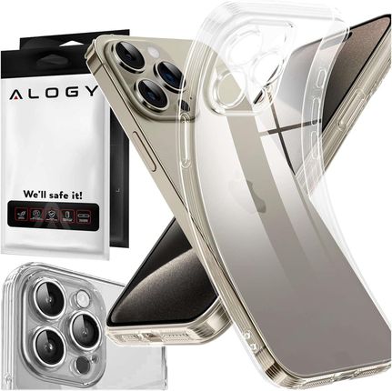 Alogy Etui Do Iphone 15 Pro Obudowa Case Silikonowe Przezroczyste Ochrona Aparatu Osłona Obiektywów Slim Szkło