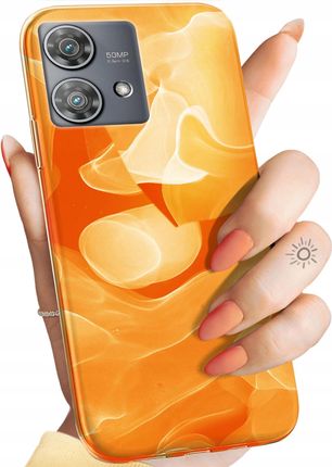 Hello Case Etui Do Motorola Moto Edge 40 Neo Pomarańczowe Pomarańcze Orange