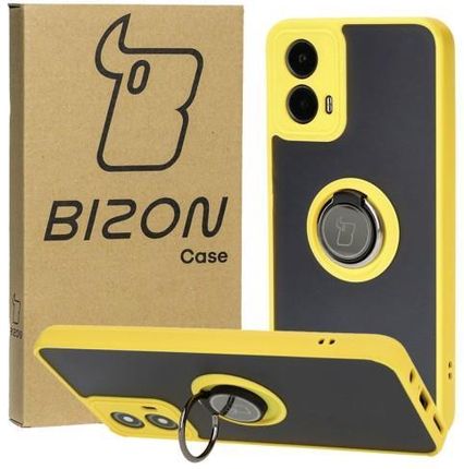 Bizon Etui Case Hybrid Ring Do Motorola Moto G34 5G Żółte