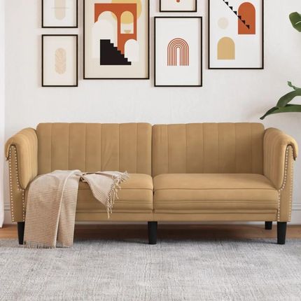 vidaXL Sofa 2 Osobowa Brązowa Aksamitna 372584