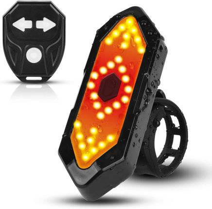 Lampka rowerowa kierunkowskazy do roweru tylna sygnalizacja LED + pilot