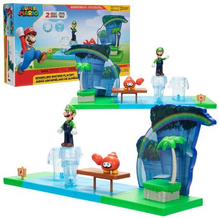 Super Mario Bros Sparkling Waters Zestaw Do Zabawy Z Figurkami Sceneria Gry Luigi