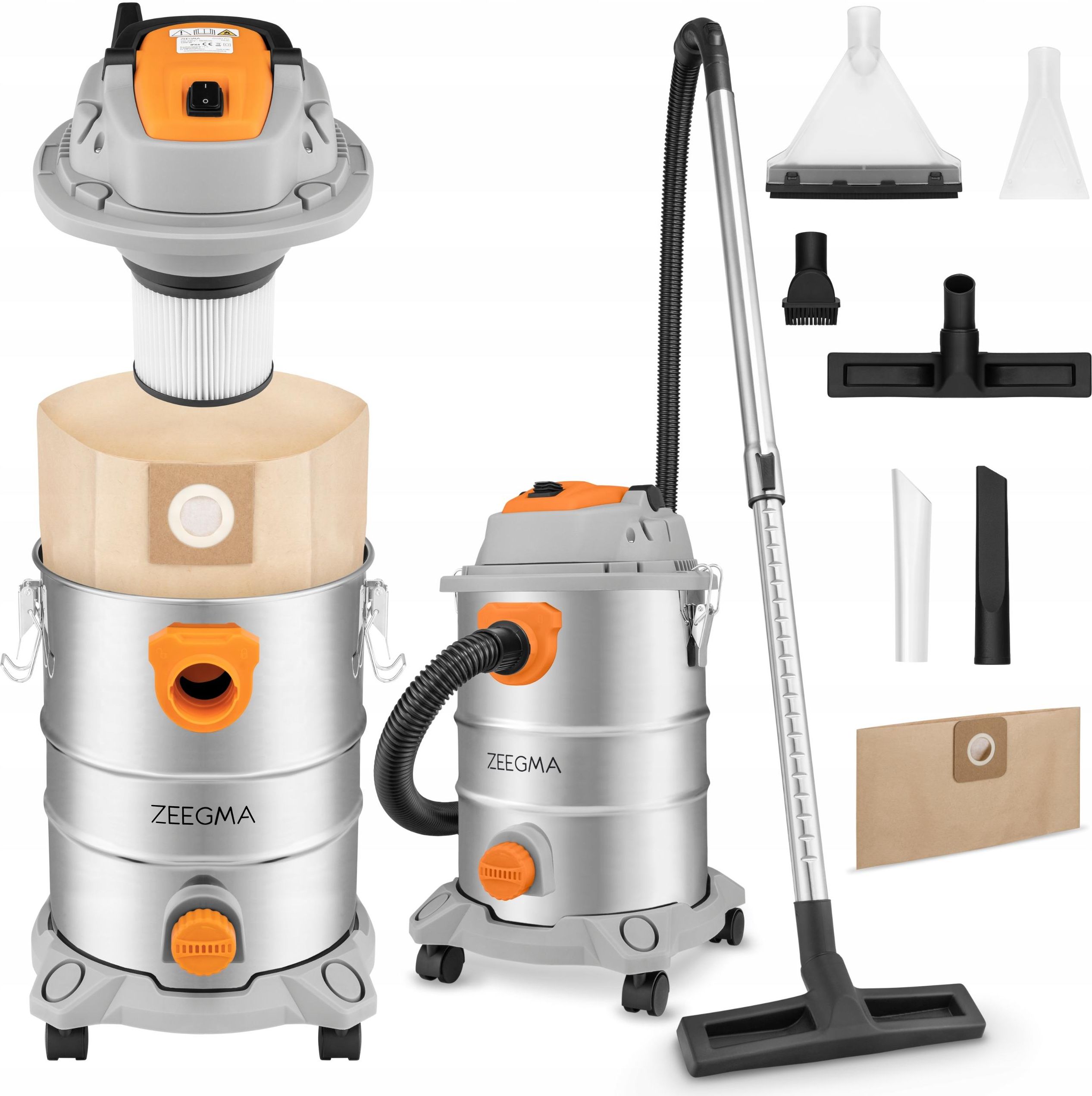 Zeegma Mocny I Duży Odkurzacz Na Mokro I Sucho 3600W 25L - ceny i
