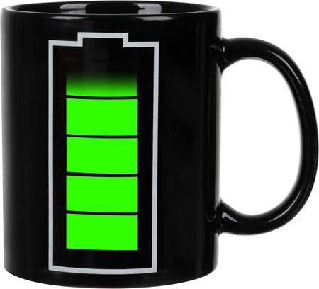 Kubek Bateria Magiczny Prezent Duży do Kawy Czarny Zmieniający Kolor 330ml RUHHY