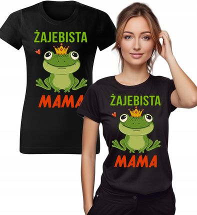 Koszulka T-shirt Czarna Dzień Matki Śmieszna Damska Żajebista Mama S