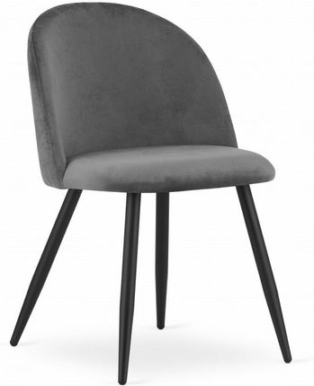 Krzesło BELLO - aksamit ciemnoszare / nogi czarne x 1