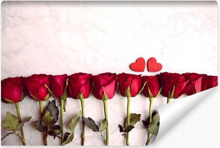 Prineo Fototapeta Ozdobna Czerwone Róże Marmur 3D 315x210
