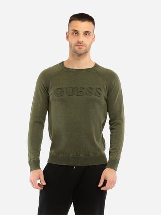 Guess Sweter męski bawełniany X2BR06Z27Y0 Zielony    