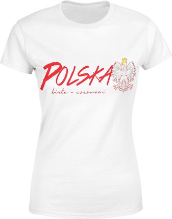 Polska Biało Czerwoni Kibica Damska koszulka (S, Biały)