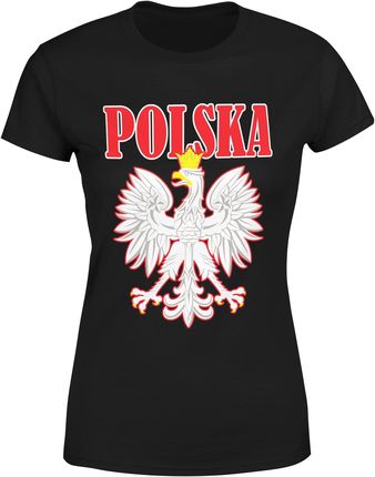 Kibica Polska Orzeł Damska koszulka (M, Czarny)