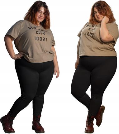 Legginsy czarne Bambusowe damskie kryjące wysokim stanem 11XL leginsy getry