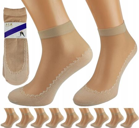 10 par Skarpety antypoślizgowe stopki lycra wzmocnione pięty palce stopy