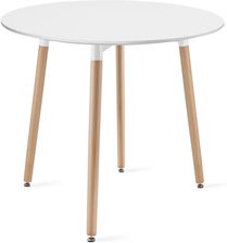 Zdjęcie Stół KAMI Okrągły 80cm - biały / naturalne nogi - Namysłów