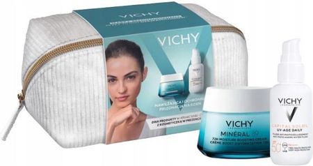 VICHY MINERAL 89 Zestaw Lekki krem nawilżająco- odbudowujący 72h, 50ml + Fluid przeciw fotostarzeniu się skóry SPF50 +, 40ml + kosmetyczka 