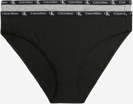 Calvin Klein Underwear Zestaw majtek slipów damskich bawełnianych 000QD3991E-BGH 2 szt. Szary/Czarny    