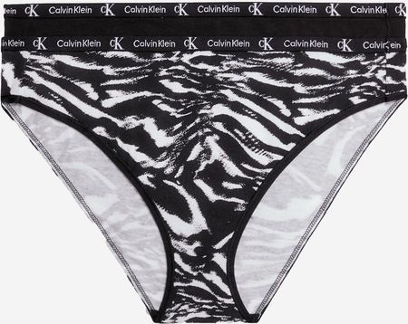 Calvin Klein Underwear Zestaw majtek slipów damskich bawełnianych 000QD3991E-BIK 2 szt. Czarny/Wielokolorowy    