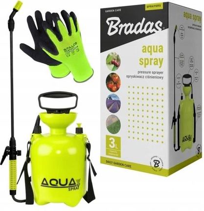 Opryskiwacz Ciśnieniowy Ogrodowy Ręczny 3L Bradas Aqua Spray Lanca Rękawice