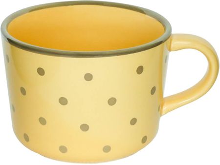 Kubek w groszki żółty - idealny do parzenia herbaty kawy, piekny prezent, upominek dla mamy,300ml