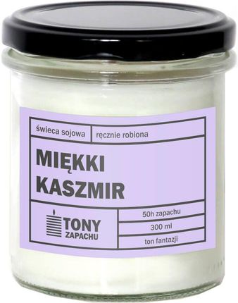 Świeca sojowa naturalna zapachowa MIĘKKI KASZMIR- najlepsza aromatyczna 300ml 50h palenia na prezent