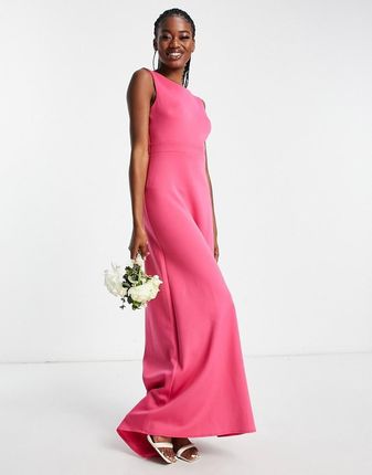 Tfnc Różowa Maxi Sukienka Z Odkrytymi Plecami I Kokardą EH8 NH2__S