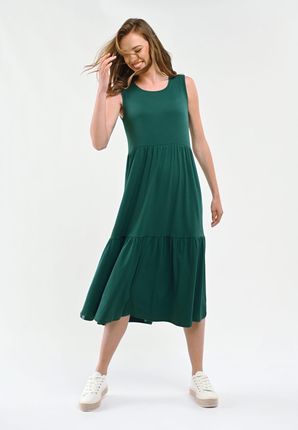 Sukienka Prążkowana Maxi Zielone Volcano G-nila Xs
