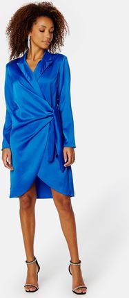 Vero Moda ngf niebieska rękaw długi wiązanie sukienka satynowa XL NH7