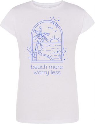 T-Shirt damski nadruk Plaża Słońce Morze r. XL