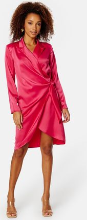 Vero Moda lep z długim sukienka różowa wiązanie asymetria rękawem L NH7