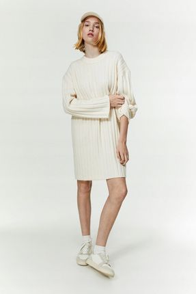 H&m tby sukienka mini oversize dzianinowa prążki M NG7