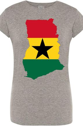 Ghana Damski Modny T-Shirt Nadruk Flaga Rozm.M