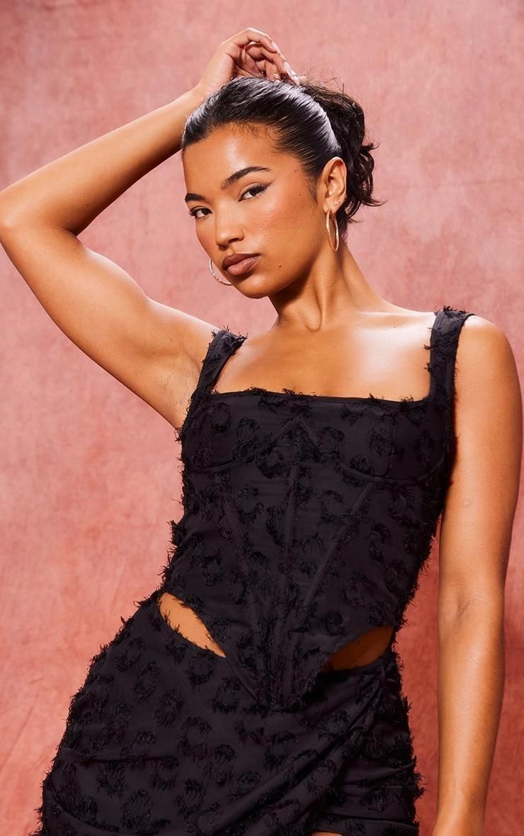 Prettylittlething Czarna Mini Sukienka Wycięcie Tekstura SA1 NG4__XXL ...