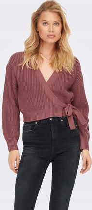 Only Różowy Kopertowy Sweter Wiązanie Fkg NH7__L