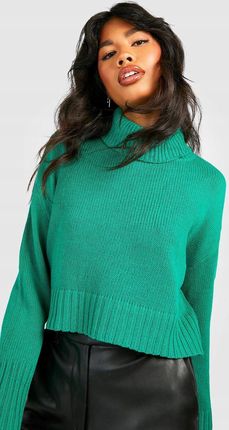 Boohoo Klasyczny Zielony Sweter Z Golfem J7C NG2__L