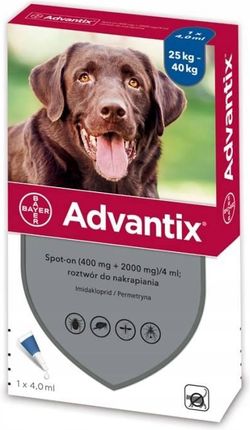 Bayer Krople do nakrapiania ADVANTIX dla psów o masie powyżej 25KG 1 pipeta X 4.0ML