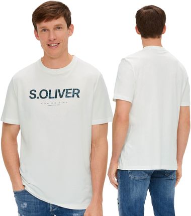 T-shirt męski s.Oliver biały logo - L