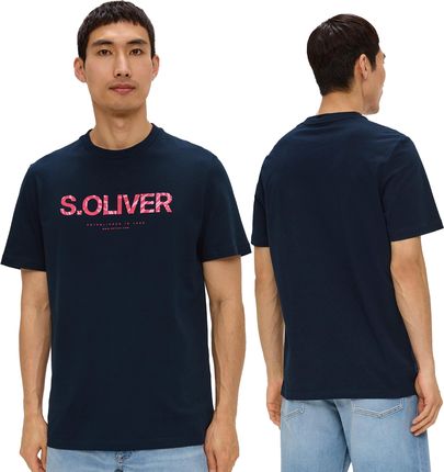 T-shirt męski s.Oliver granatowy logo - XL