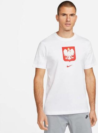 Koszulka Kibica Nike Polska z Dużym Godłem Biała