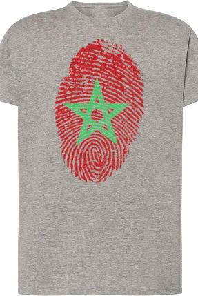 Maroko Flaga Odcisk Palca T-Shirt Męski Rozm.4XL