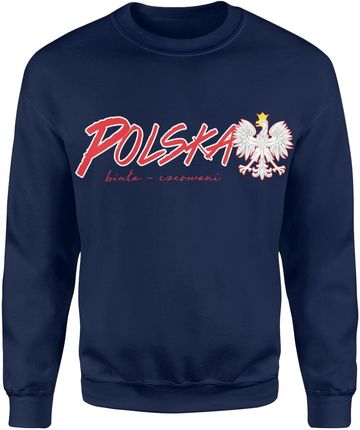 Polska Biało Czerwoni Kibica Męska bluza (M, Granatowy)