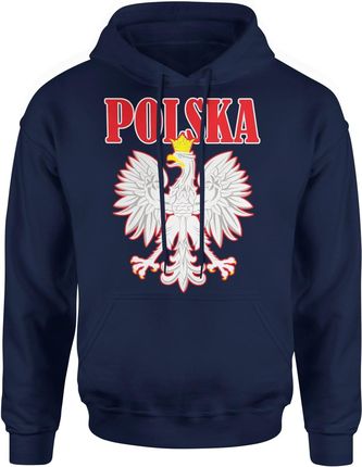 Kibica Polska Orzeł Męska bluza z kapturem (XL, Granatowy)