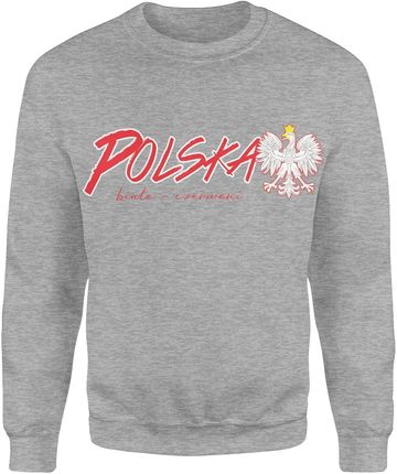 Polska Biało Czerwoni Kibica Męska bluza (L, Szary)