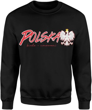 Polska Biało Czerwoni Kibica Męska bluza (S, Czarny)