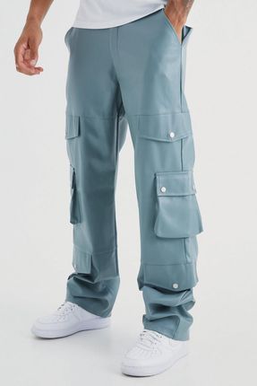 Boohooman Spodnie Imitacja Skóry Casual Kieszenie Yxq NG2__W30