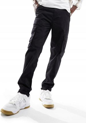 New Look Czarne Spodnie Casual Bojówki Kieszenie GI1 NH8__W30